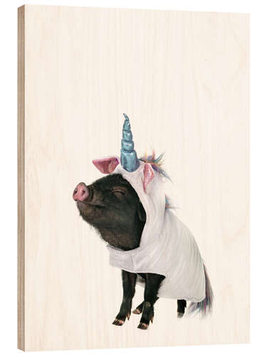 Wood print Unicorn Piglet II