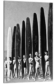 Aluminium print Vintage Surfer Girls