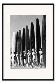 Gerahmter Kunstdruck Vintage Surfer Girls