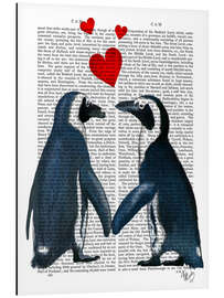 Aluminiumtavla Penguins in Love