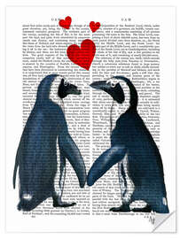 Självhäftande poster Penguins in Love