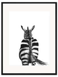 Gerahmter Kunstdruck Zebra von hinten