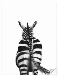 Selvklebende plakat Zebra from behind