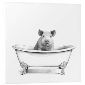 Magnettafel Schwein in der Wanne
