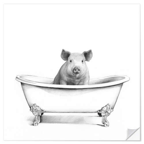 Sticker mural Pig in the Tub