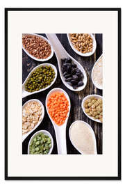 Gerahmter Kunstdruck Bunte Samen und Hülsenfrüchte