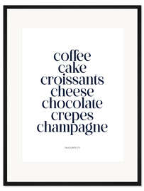 Gerahmter Kunstdruck Coffee Cake Croissants