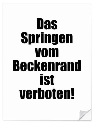 Wandsticker Das Springen vom Beckenrand ist verboten