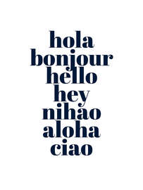 Magnettafel Hola Bonjour Hello