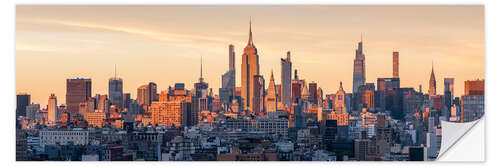 Selvklæbende plakat New York City Skyline Panorama at Sunset