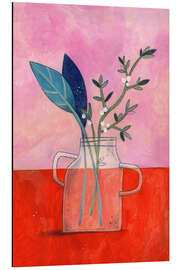 Magnettafel Blumenvase rot und pink