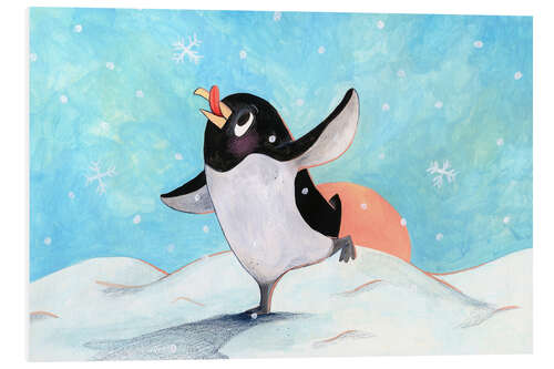 Foam board print Penguin with snowflakes