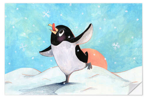 Wall sticker Penguin with snowflakes