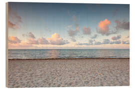 Wood print Calm sunset at the beach