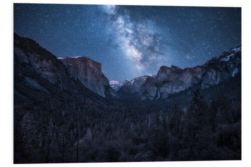 Tableau en PVC The Milky Way over Yosemite National Park