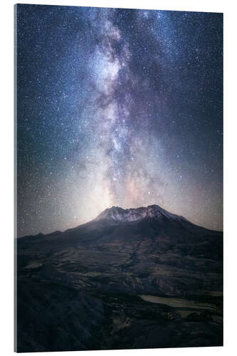 Tableau en verre acrylique The Milky Way over Mount St Helens