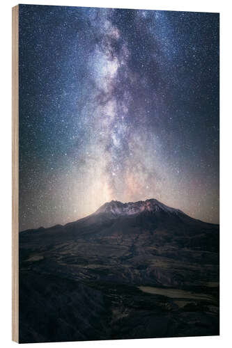 Wood print The Milky Way over Mount St Helens