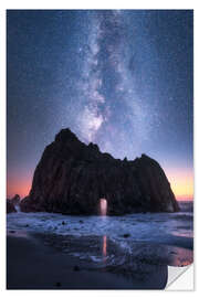 Muursticker The Milky Way over Big Sur State Park