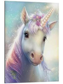 Aluminium print  Magical unicorn portrait - Dolphins DreamDesign