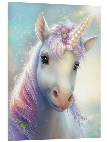 Tableau en PVC Magical unicorn portrait