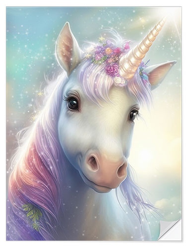 Naklejka na ścianę Magical unicorn portrait