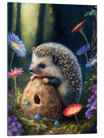 Quadro em plexi-alumínio Curious Hedgehog