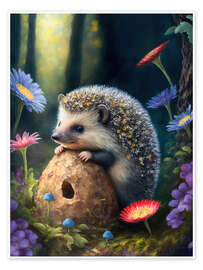 Poster  Curious Hedgehog - Dolphins DreamDesign