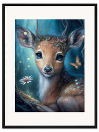 Gerahmter Kunstdruck Zauberhaftes Rehkitz