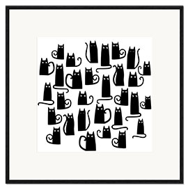 Ingelijste kunstdruk Black Cats