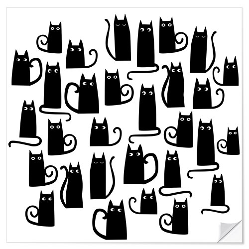 Wall sticker Black Cats