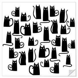 Wall sticker Black Cats