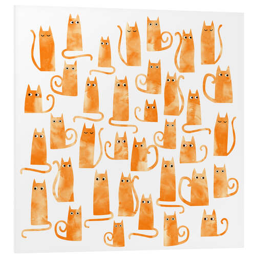 Foam board print Orange Cats Watercolour