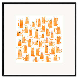 Impresión de arte enmarcada Orange Cats Watercolour