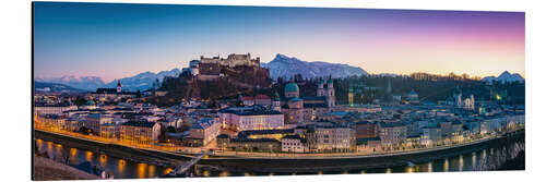 Alumiinitaulu Evening in Salzburg - Panorama