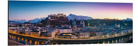 Aluminium print Evening in Salzburg - Panorama