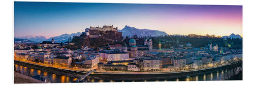 Foam board print Evening in Salzburg - Panorama