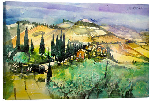 Canvas-taulu Tuscany, landscape at Monticchiello