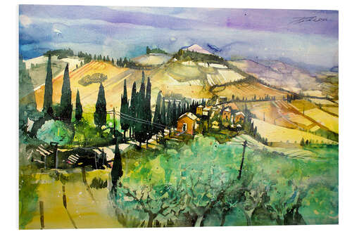 Tableau en PVC Tuscany, landscape at Monticchiello