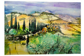 Foam board print Tuscany, landscape at Monticchiello