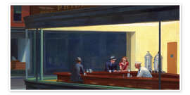 Wall print  Nighthawks (detail) I - Edward Hopper