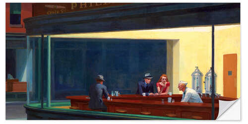 Selvklebende plakat Nighthawks (detalj) I