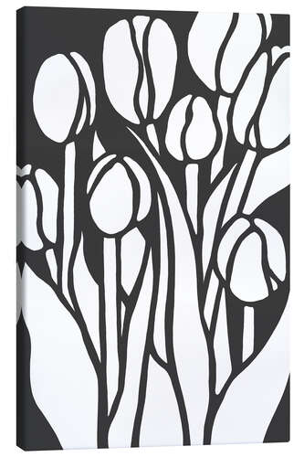 Canvas print Abstract bunch of tulips in black and white