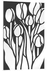 Gallery print Abstract bunch of tulips in black and white