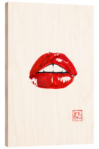 Holzbild Red Lips