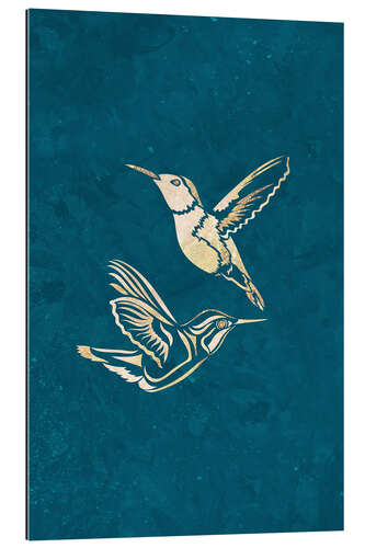 Gallery print Hummingbird Gold Silhouettes II