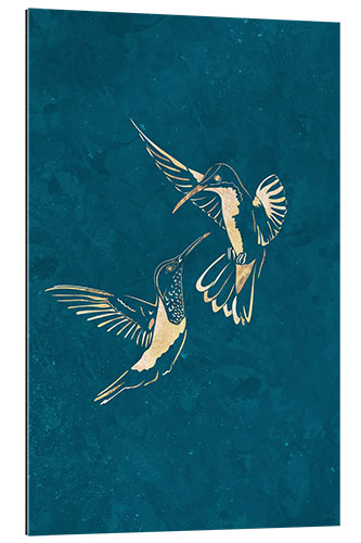 Gallery print Hummingbird Gold Silhouettes I