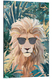 Aluminium print Lion in tropical jungle