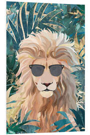 Quadro em PVC Lion in tropical jungle