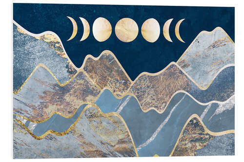 Foam board print Moon phases over the mountains I