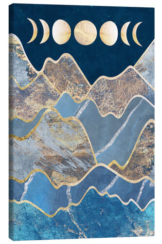 Tableau sur toile Moon phases over the mountains II